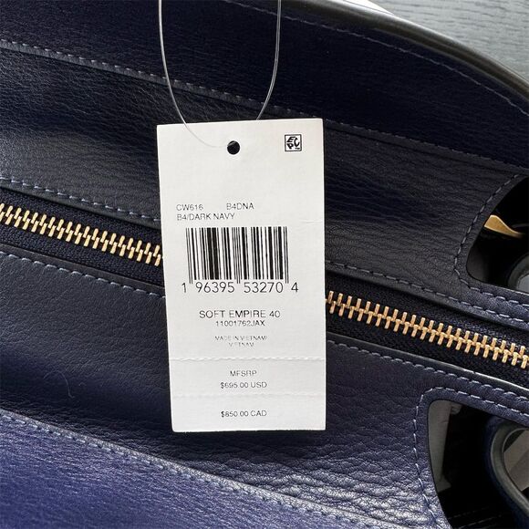 Coach Empire Carryall 40 Satchel Dark Navy Large Women's Bag - Picture 3 of 14